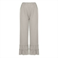 Oieyuz Flowy pantalone za žene Stil za odmor Skirt suknja hlače meke pamučne posteljine hlače