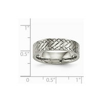Titanijum polirani teksturirani prsten - veličina 8.5