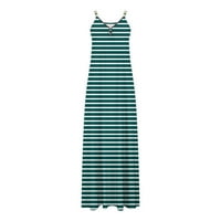 DQueduo ljetne haljine za žene casual plus size Boho tiskana proljetna haljina obrubljena plaža maxi