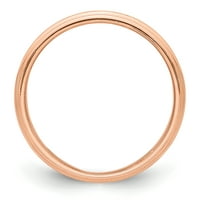 Carat u Karatsu 14K Rose Gold Wide Band Milgrain polukružena vjenčana prsten veličine -5