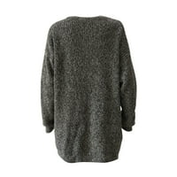 Jesenja zimska ženska pletena V-izrez punog gumba s pritiskom na džemper gornji topli dressy pad džempera