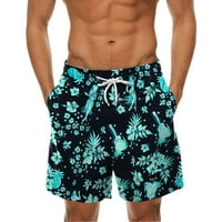 Neobrećene kratke hlače Muške proljeće Ljetne casual hlače hlače ispisane sportske hlače na plaži sa plivajućim muškarcima kratak zeleni medij