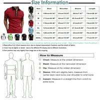 Muški ljetni džepni ploča The Majice Muške patentne košulje Slim Fise Casual kratkih rukava Golf Tops Red XL