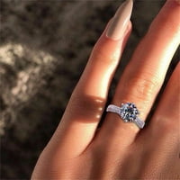 Heiheiup ženski prsten za žene nakit cirkonijski poklon prsten sa sjajnim prstenovima talasni prstenovi
