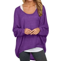 Ženski džemper sa rukavima s rukavima na vrhu ramena Labave velike vrećice Ležerne majice Bluzes Fall odjeća