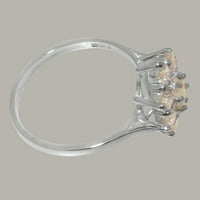Britanci napravio je 14k bijeli zlatni prirodni i kubični zirkonijski ženski prsten - veličine opcija