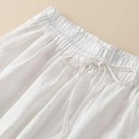 CLLIOS PLUS Posteljine za posteljinu za žene Ljetni elastični struk Pant Loot Fit Comfy Hlače za crtanje