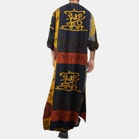 Podplug muški vrhovi dugih rukava, muslimanski arapski kapuljač ogrtač s dugim rukavima labav haljina haljina m