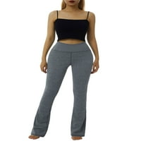 Lizxun Ženske solidne boje Yoga hlače, elastične visoke struke zatežene hlače