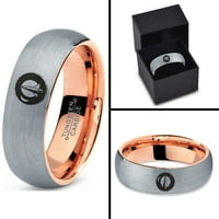 Tungsten vanjski svemirski brodski brodski prsten za prsten za muškarce Žene Udobnost FIT 18K Rose Gold