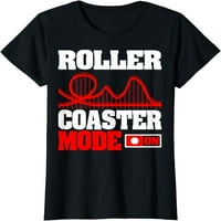 Funny Heartbeat Roller Coaster Lover Zabavni park Majica za žene Kratki rukovi za zabave Crna Tee