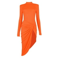 Ženske haljine Classic Jesen i zimski ručak modni dugi rukav labav of casual casual narančasta s - 6xl