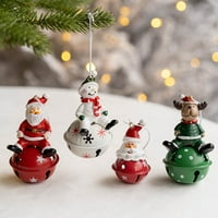 Zruodwans Božićno zvono ukrašavanje Božićno uređenje 3D smola Santa Bell Snjegović ELK oblici Vibrante