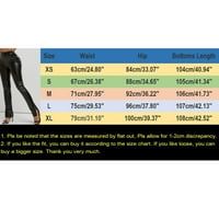 Duks žene mršavi visoko elastični odijelo postavlja crnu bočnu prorezu PU kožne hlače