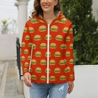 Burger Fast Food ženska dukserica s kapuljačom sa punim zip-sa kapuljačom Soft Fleece Jakna Udobne dukseve