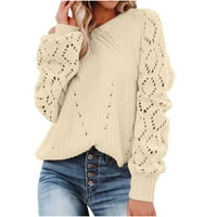 Voncos džemperi za žene- casual dugih rukava okrugli vrat na pulover za čišćenje Ženski džemperi vrhovi