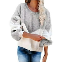 CLLIOS DUMENICI ZA ŽENE DUGO BLOKOG BLOKA KLIT TOP CREWNECK DUME LOGA FIT Tunički pulover Jumper Fall