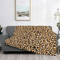Leopard Print Dječji pokrivač Super mekani provjereno Ugodno bacanje pokrivač s kaučem na kauču za kućni