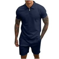 Muške ležerne odjeće odjava čvrsti zatvarač pulover vrhovi elastične strugove Hlače za bluzu i hlače