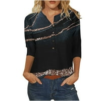 Žene ljetne vrhove modni casual rukav gumb majica za majicu Torp bluza Bohemain plus majica veličine