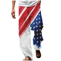Hlače ravna američka dana nezavisnosti 3D ispisane modne kreativne casual pantalone plave s
