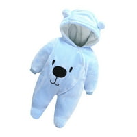 Unise crtani medvjed beba jesen zima debeli tople kombinezon za penjanje od novorođenčad zadebljanog prekrivenog flanela za 6 mjeseci veličine