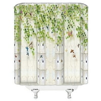 Drvo drvene pejzažne tušske tuširane zavese od platna cvijet leptir apstraktni biljni krajolik uzorak kupatilo dekor poliesterska zavjesa