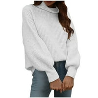 Ženska turtleneck pletene džempere Ležerne prilike pulover dugih u boji pulover Duks pad modni utopio