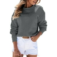 Pedort Fall ženska sportska dukserica labava fit mekani prevelizirani pulover Duks tamno siva, 2xl