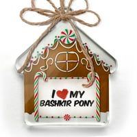 Ornament tiskan jedan oboren volim svoj Bashkir pony, konjski božićni neonblond