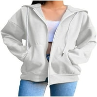 Dabuliu Zip up duksevi za žene Vintage prevelike dukseve Y2K 2000S labavi fit dukseri hipi jakne za tinejdžere