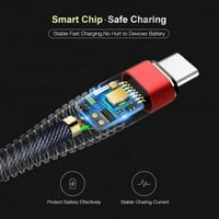 Type-C crveni 10FT USB-C kabel za Motorola Moto G Power 5g 5g Stylus, Edge Plus Telefon - Kabel za punjač Power žica Dugi D2Q