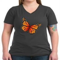 Cafepress - Monarch Leptir Ženski V izrez tamna majica - Ženska majica V-izrez