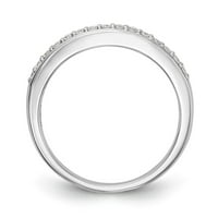Čvrsti 14K bijeli zlatni dijamantski vjenčani prsten veličine 5