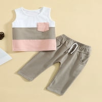 Thefound Toddler novorođenčad dječaka ljetna odjeća bez rukava s rukavima na vrhu majica i čvrste hlače
