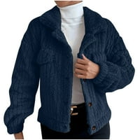 Loopsun Žene Ljetna ušteda Odjeća za zimske kapute, modna žena dugih rukava Otvorena prednja labava gornja odjeća Solid bluza COLDS bluza gumba