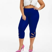 Lroplie hlače za žene joga elastična vještačka ženska odjeća plus veličine donje hlače pune boje pantalone plave boje