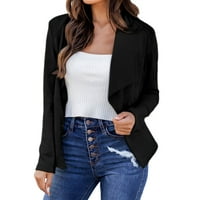 Ketyyh-Chn ženski Blazers Lagan posao Blazer Revel Solid odijela Blazer kaputi Black, 2xL