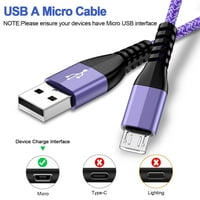Micro punjač, ​​USB mikro kablovi 6ft, abcpow 6ft za USB A do USB mikro kabla i adapter brzi brži punjač