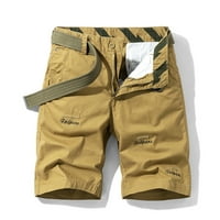 Zkozptok kratke hlače za muškarce Ljetni usmjereni znakovi Radne kratke hlače na srednjim strukom multi-džepne hlače casual kratke hlače, žute, m