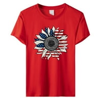Patriotske majice za žene, Ženska kratka rukava za okrugli vrat Top majica Neovisnost Dan Ispiši majicu
