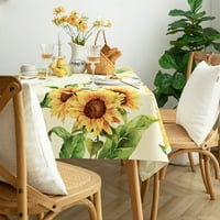 Suncower Sunflower Stolcloth vodootporna proljetna ljetna cvjetna stolnjaka, rustikalna cvijeća stolnjac