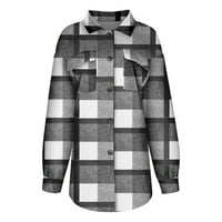 Ženske ležerne jakne za blejzer dugmad s dugim rukavima Otvoreni prednji ured Blazers Trendy Plaid Slim Fit Lagan telesni poslovni odijelo