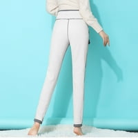 Twifer pantalone za žene Ženske zimske ležerne bageri u boji Elastični visoki struk Termički hlače Termalne