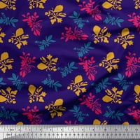 Soimoi crna Poly Georgette tkanina umjetnička cvjetna tkanina od dvorišta široka