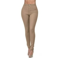 Ženski vinski struk mršave traperice ženske elastične pantalone casual hlače na otvorenom ležerne pantalone