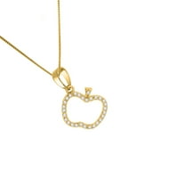 Ogrlica za angažman za žene za žene Carat Diamond Apple Oblik privezak za žensko okruženje 10K čvrsto
