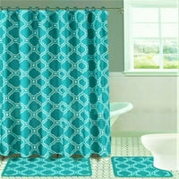 Elegantna seta kupatilo med Geometrijski dizajn Tealna tepih u boji Softy Wapeble uključuje: kadu 18