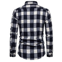 HFYIHGF Flannel majice za muškarce Regularne fit dugih rukava dolje majica Plairana kafe casual jakna