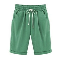 HOMCHY Ljetne hlače Žene Ležerne prilike labave čvrste struk tanke znojne hlače zeleno xl